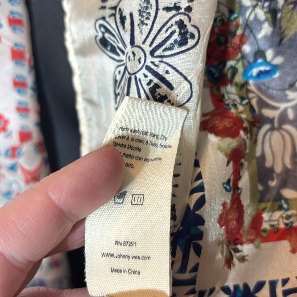 Johnny Was Multicolor Floral Scarf - Picture 4 of 11
